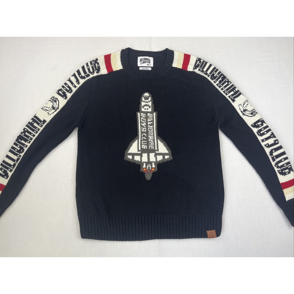 Billionaire Boys Club Rocket Oversized Knit Sweater Black Wool Mens Small